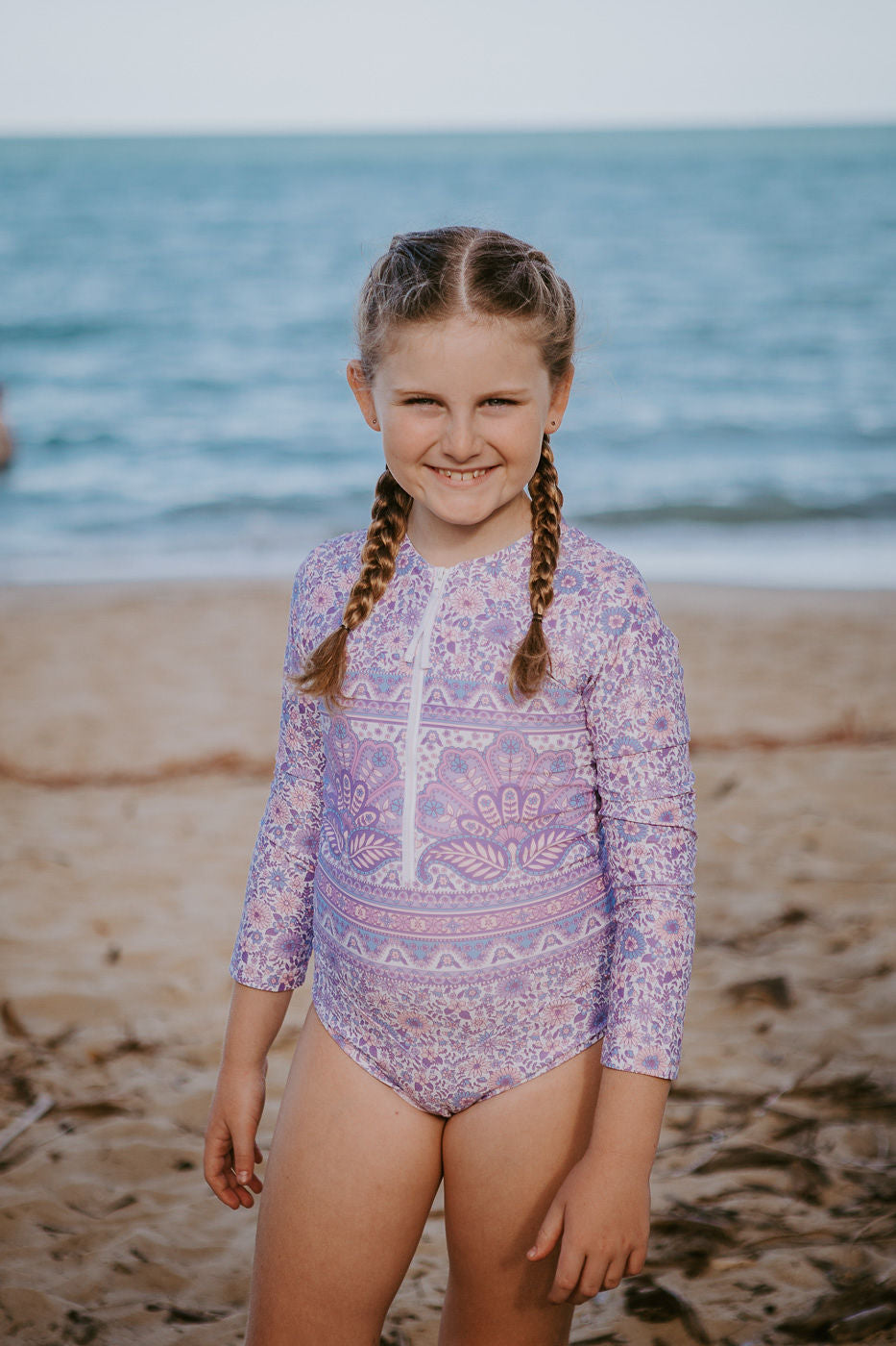 TULLY SURFSUIT ~ Peacock Floral in Lilac - Tully and the Chief